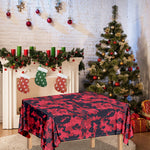Red And Black Digital Camo Pattern Print Tablecloth