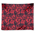 Red And Black Digital Camo Pattern Print Tapestry