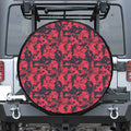 Red And Black Digital Camo Pattern Print Tire Cover