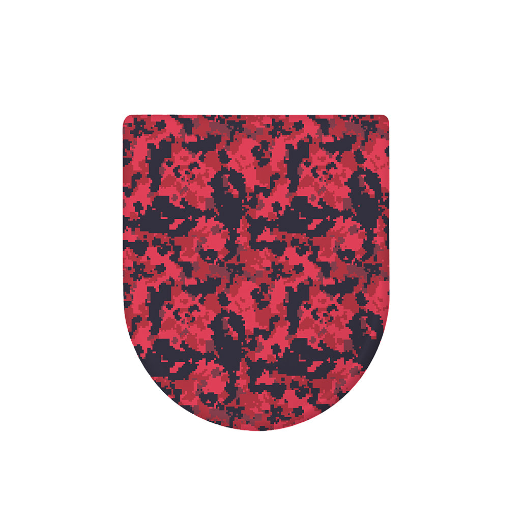 Red And Black Digital Camo Pattern Print Toilet Lid Cover