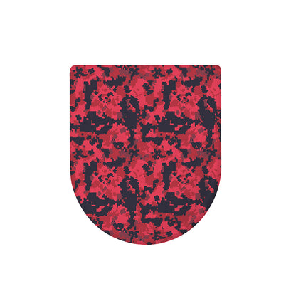 Red And Black Digital Camo Pattern Print Toilet Lid Cover