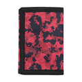 Red And Black Digital Camo Pattern Print Trifold Wallet