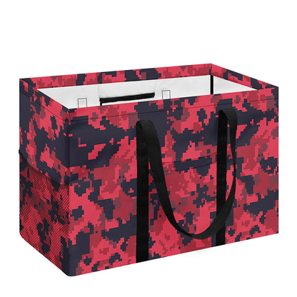 Red And Black Digital Camo Pattern Print Utility Tote Bag