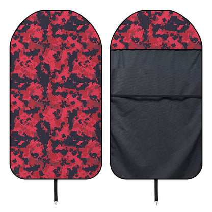 Red And Black Digital Camo Pattern Print Waterproof Car Seat Cover