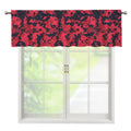 Red And Black Digital Camo Pattern Print Window Valance