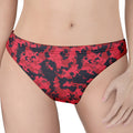 Red And Black Digital Camo Pattern Print Women's Thong