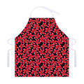 Red And Black Frangipani Pattern Print Adjustable Apron