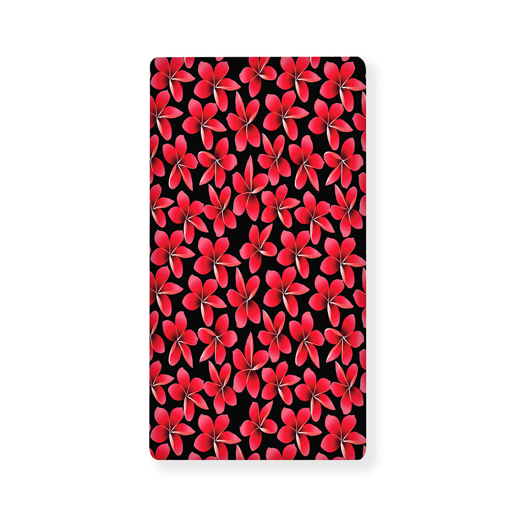 Red And Black Frangipani Pattern Print Baby Crib Sheet