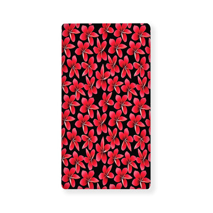 Red And Black Frangipani Pattern Print Baby Crib Sheet