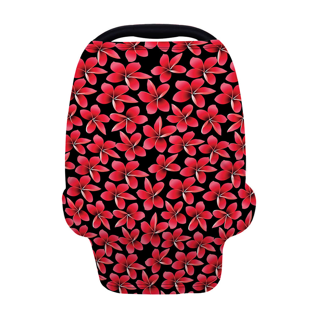 Red And Black Frangipani Pattern Print Baby Seat Cover