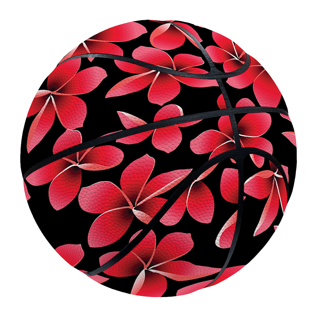 Red And Black Frangipani Pattern Print Basketball