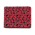 Red And Black Frangipani Pattern Print Bifold Wallet