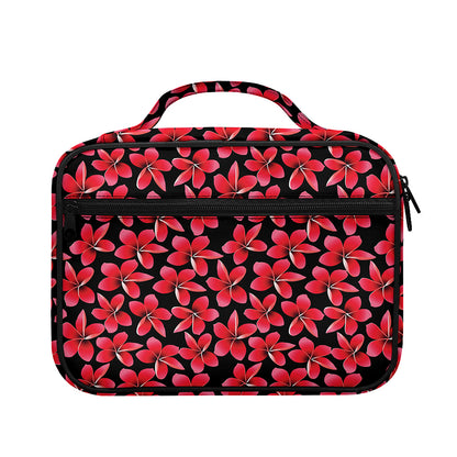 Red And Black Frangipani Pattern Print Briefcase Bible Bag