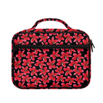 Red And Black Frangipani Pattern Print Briefcase Bible Bag
