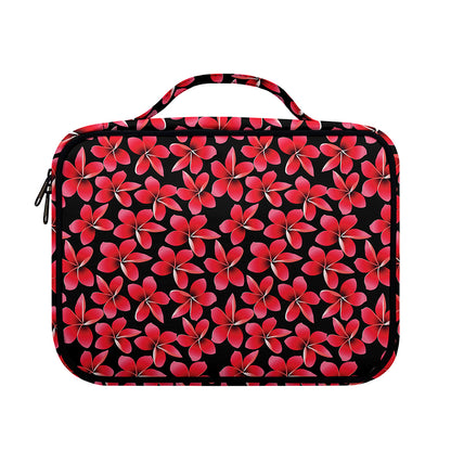 Red And Black Frangipani Pattern Print Briefcase Bible Bag