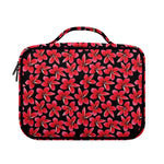 Red And Black Frangipani Pattern Print Briefcase Bible Bag