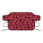 Red And Black Frangipani Pattern Print Car Windshield Snow Cover