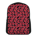 Red And Black Frangipani Pattern Print Casual Backpack