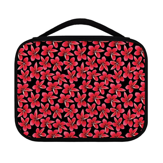 Red And Black Frangipani Pattern Print Classic Bible Case