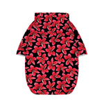 Red And Black Frangipani Pattern Print Dog Zip Up Hoodie