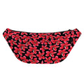 Red And Black Frangipani Pattern Print Fanny Pack