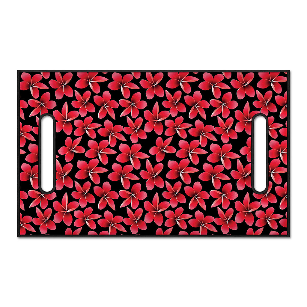Red And Black Frangipani Pattern Print Golf Cart Seat Cover