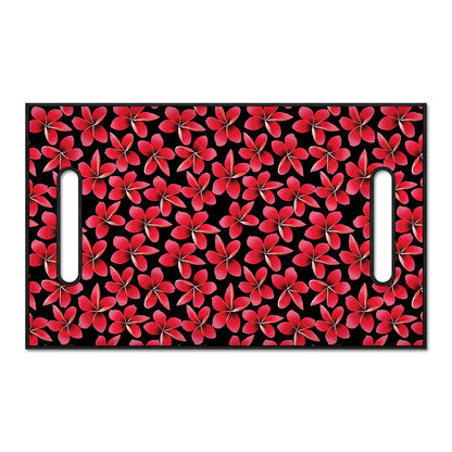 Red And Black Frangipani Pattern Print Golf Cart Seat Cover