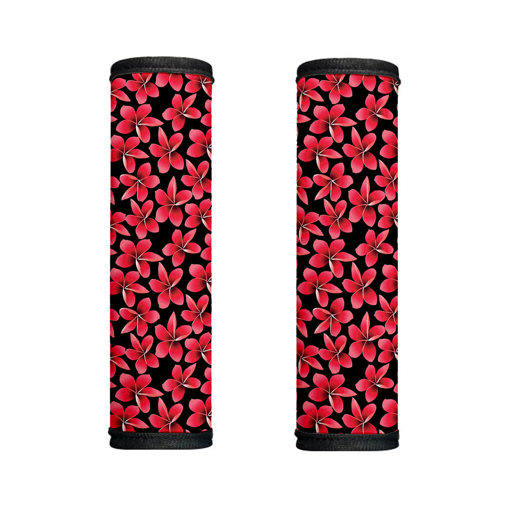 Red And Black Frangipani Pattern Print Handle Covers
