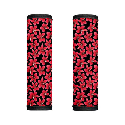 Red And Black Frangipani Pattern Print Handle Covers