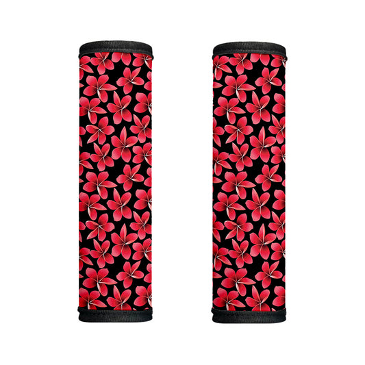 Red And Black Frangipani Pattern Print Handle Covers