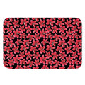 Red And Black Frangipani Pattern Print Indoor Door Mat