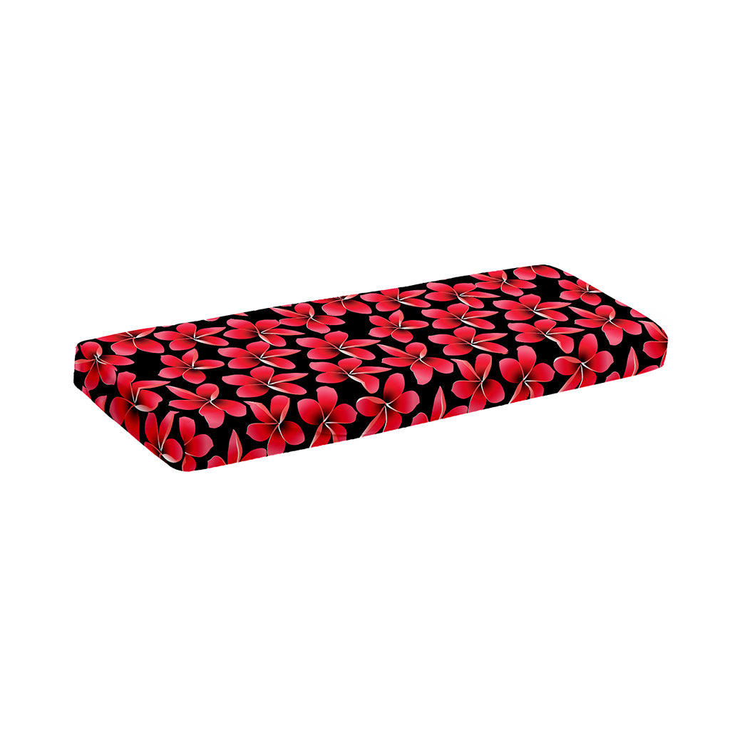 Red And Black Frangipani Pattern Print Piano Keyboard Cover