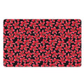 Red And Black Frangipani Pattern Print Polyester Doormat