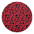 Red And Black Frangipani Pattern Print Round Blanket