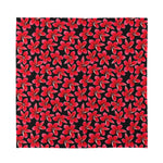 Red And Black Frangipani Pattern Print Silk Bandana