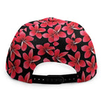 Red And Black Frangipani Pattern Print Snapback Cap
