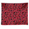 Red And Black Frangipani Pattern Print Tapestry