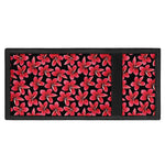 Red And Black Frangipani Pattern Print Trifold Wallet