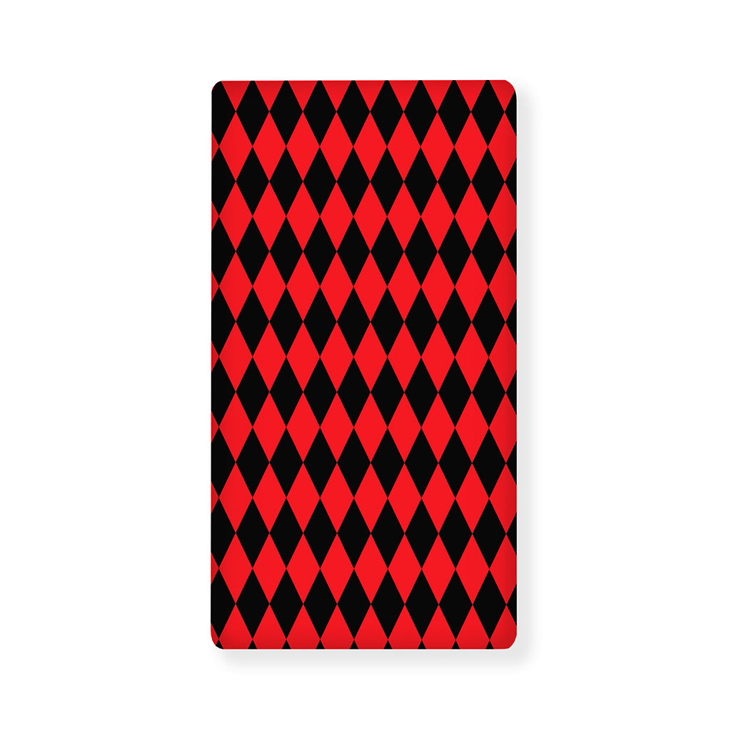 Red And Black Harlequin Pattern Print Baby Crib Sheet