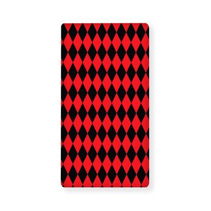 Red And Black Harlequin Pattern Print Baby Crib Sheet