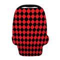 Red And Black Harlequin Pattern Print Baby Seat Cover