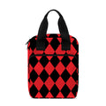 Red And Black Harlequin Pattern Print Bible Tote Bag
