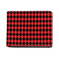 Red And Black Harlequin Pattern Print Bifold Wallet