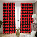 Red And Black Harlequin Pattern Print Dimout Pencil Pleat Curtains