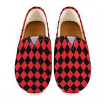 Red And Black Harlequin Pattern Print Casual Shoes