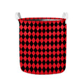 Red And Black Harlequin Pattern Print Collapsible Laundry Basket