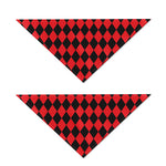 Red And Black Harlequin Pattern Print Dog Bandana