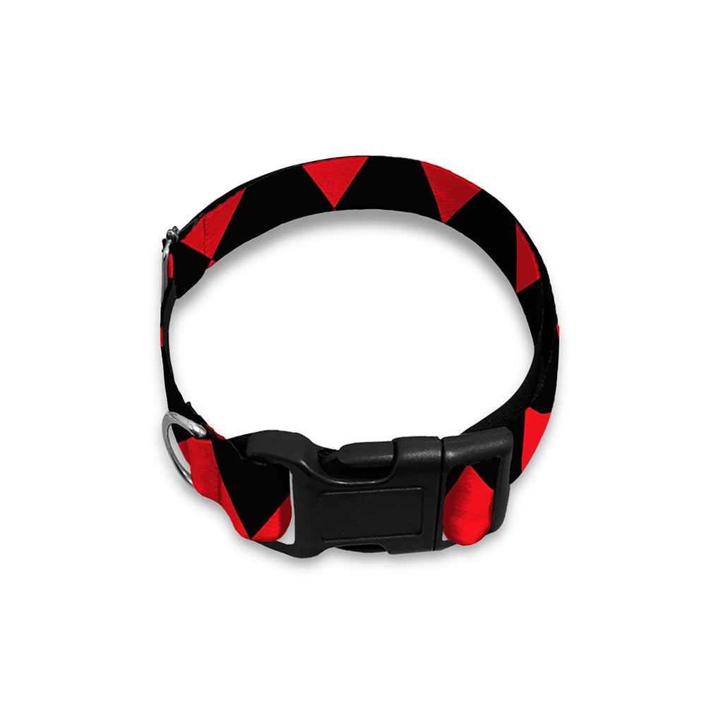 Red And Black Harlequin Pattern Print Dog Collar