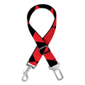 Red And Black Harlequin Pattern Print Dog Seat Belt