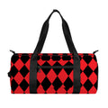 Red And Black Harlequin Pattern Print Gym Bag